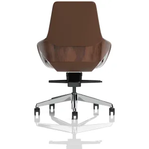 Olive High Back Executive Office Chair with Wood Effect Detailing