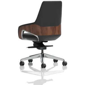 Olive High Back Executive Office Chair with Wood Effect Detailing