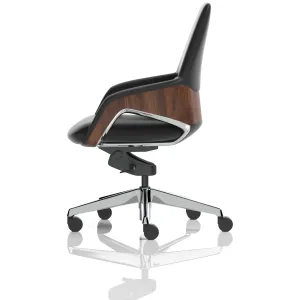 Olive High Back Executive Office Chair with Wood Effect Detailing