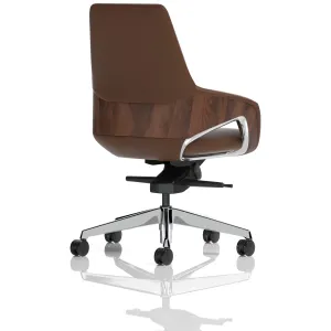 Olive High Back Executive Office Chair with Wood Effect Detailing