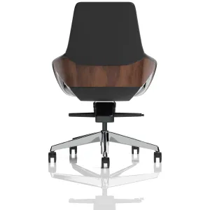 Olive High Back Executive Office Chair with Wood Effect Detailing
