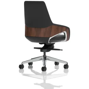 Olive High Back Executive Office Chair with Wood Effect Detailing