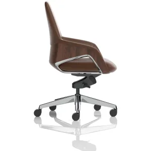 Olive High Back Executive Office Chair with Wood Effect Detailing