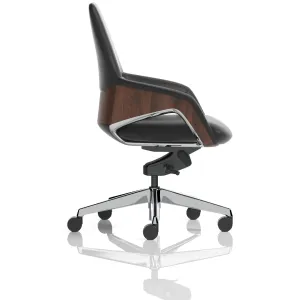 Olive High Back Executive Office Chair with Wood Effect Detailing