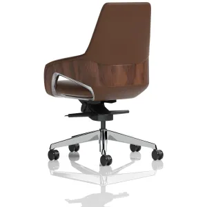 Olive High Back Executive Office Chair with Wood Effect Detailing