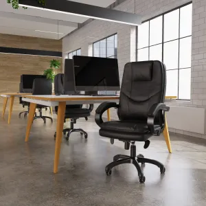 Oscar High Back Black Executive Office Chair with Arms