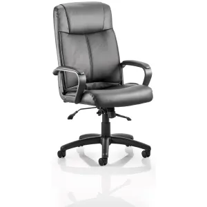 Plaza High Back Executive Black Leather Office Chair with Arms