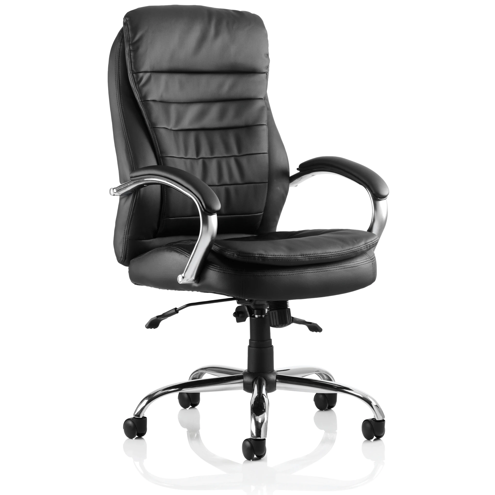 Rocky High Back Executive Black Leather Office Chair with Arms