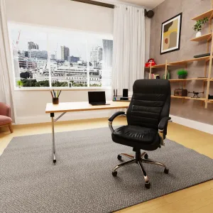 Rocky High Back Executive Black Leather Office Chair with Arms