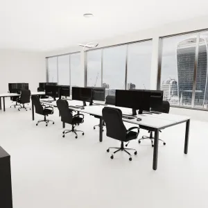 Rocky High Back Executive Black Leather Office Chair with Arms
