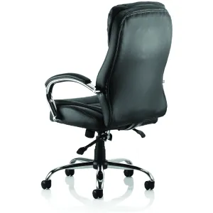 Rocky High Back Executive Black Leather Office Chair with Arms