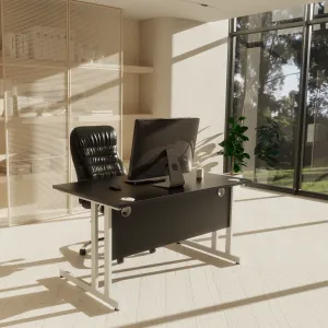 Rocky High Back Executive Black Leather Office Chair with Arms