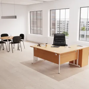 Rocky High Back Executive Black Leather Office Chair with Arms