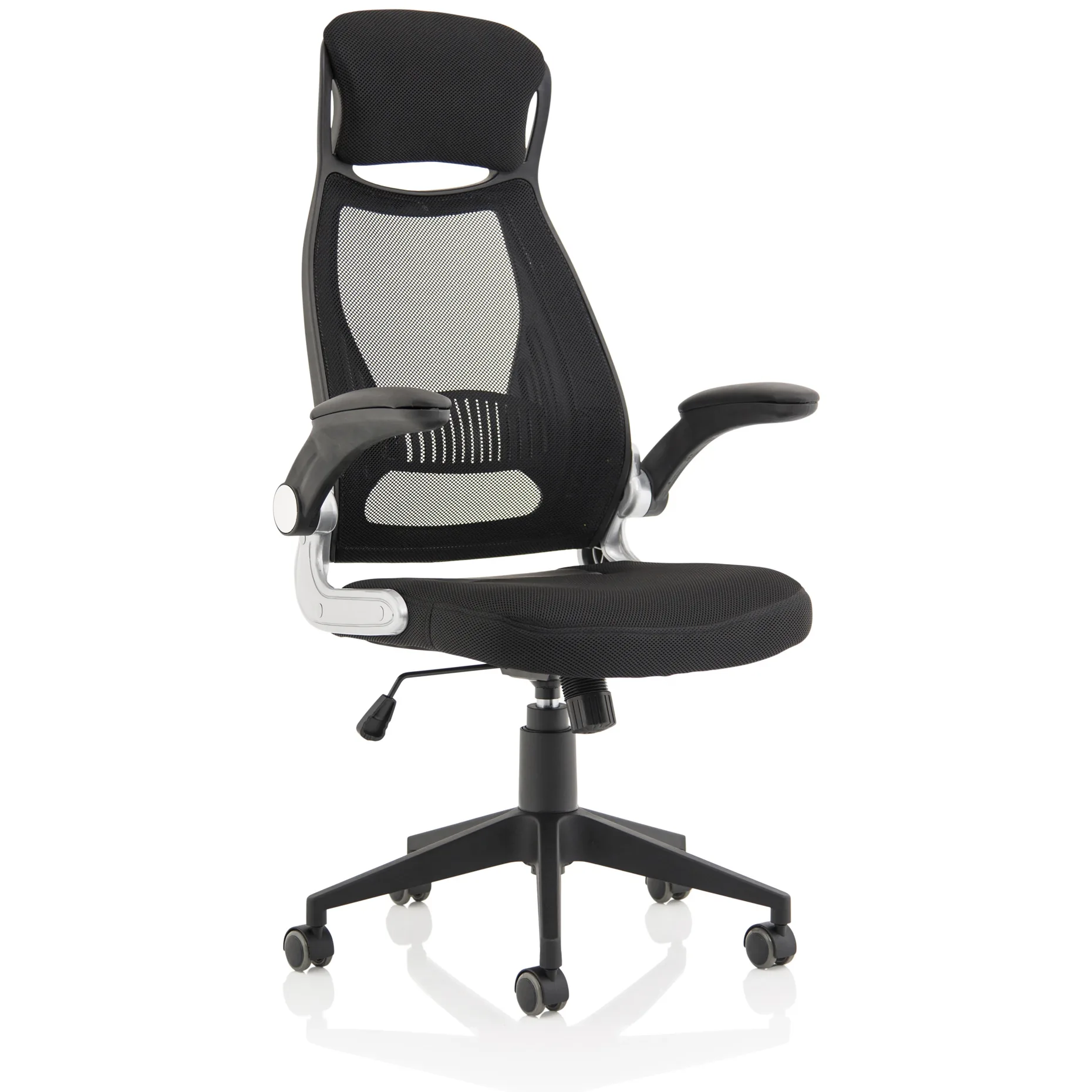 Saturn High Mesh Back Black Executive Office Chair with Arms