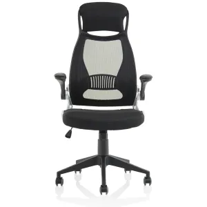 Saturn High Mesh Back Black Executive Office Chair with Arms