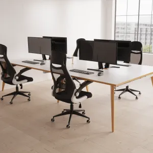 Saturn High Mesh Back Black Executive Office Chair with Arms