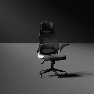 Saturn High Mesh Back Black Executive Office Chair with Arms