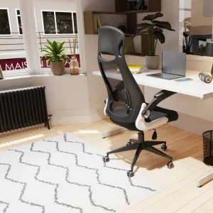 Saturn High Mesh Back Black Executive Office Chair with Arms