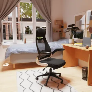 Saturn High Mesh Back Black Executive Office Chair with Arms