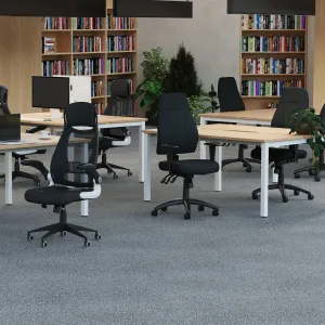 Saturn High Mesh Back Black Executive Office Chair with Arms