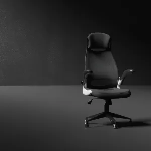 Saturn High Mesh Back Black Executive Office Chair with Arms