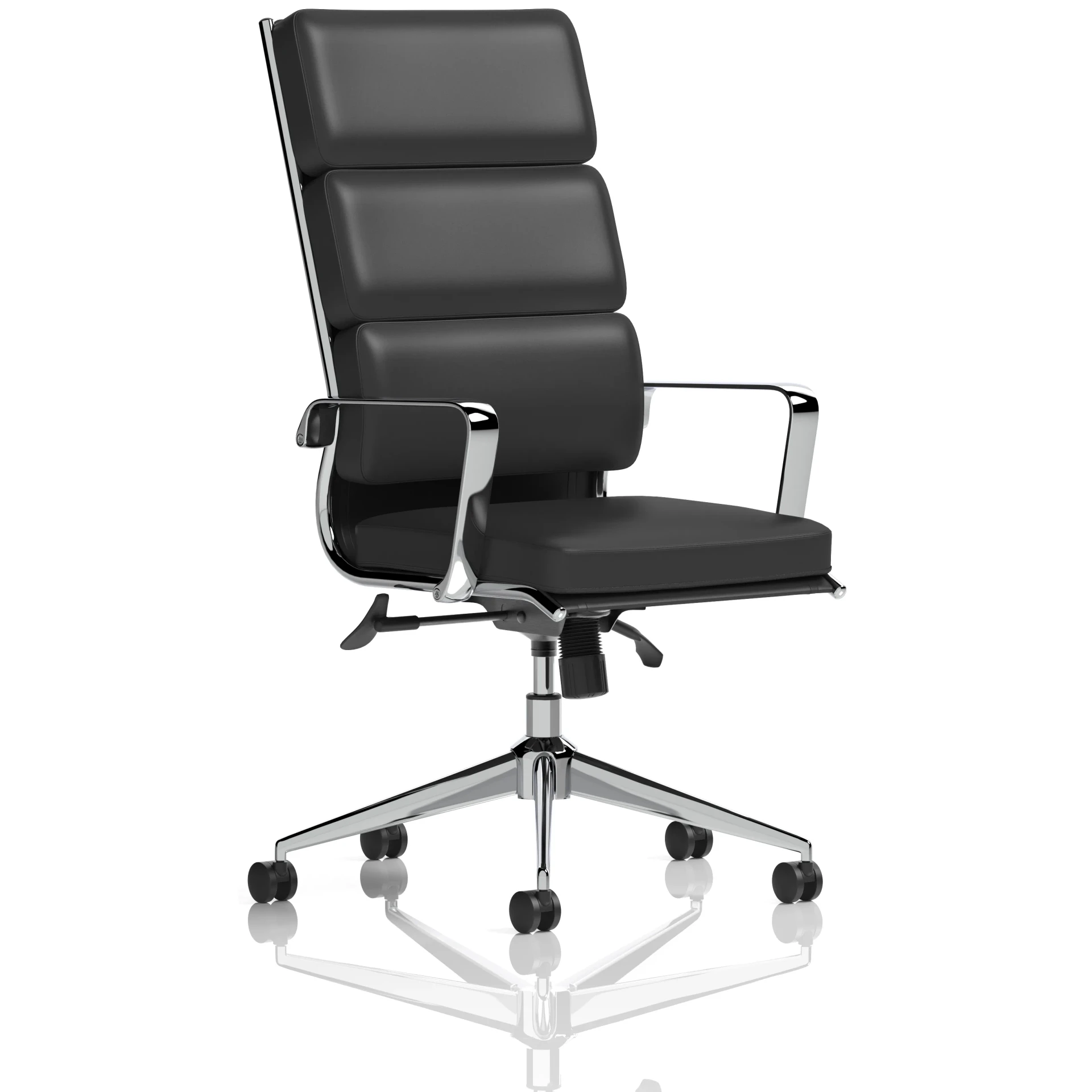 Savoy High Back Executive Black Leather Office Chair with Arms