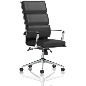 Savoy High Back Executive Black Leather Office Chair with Arms