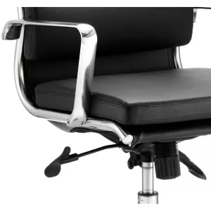 Savoy High Back Executive Black Leather Office Chair with Arms