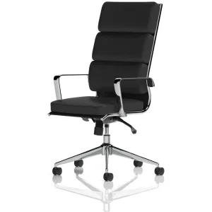 Savoy High Back Executive Black Leather Office Chair with Arms