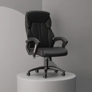 Stratford High Back Executive Black Leather Office Chair with Arms