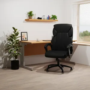 Stratford High Back Executive Black Leather Office Chair with Arms