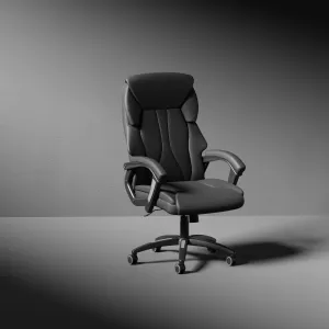 Stratford High Back Executive Black Leather Office Chair with Arms