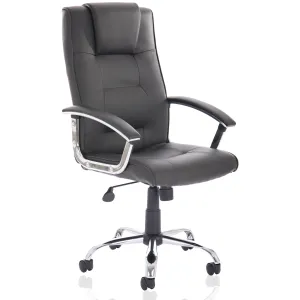 Thrift High Back Executive Black Leather Office Chair with Arms