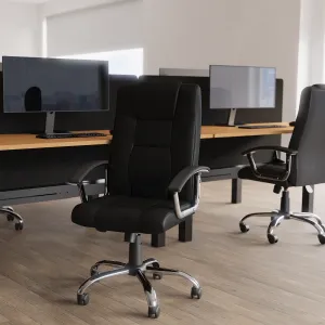 Thrift High Back Executive Black Leather Office Chair with Arms
