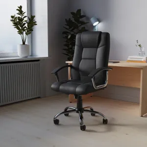 Thrift High Back Executive Black Leather Office Chair with Arms
