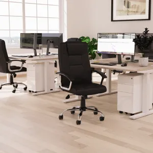 Thrift High Back Executive Black Leather Office Chair with Arms