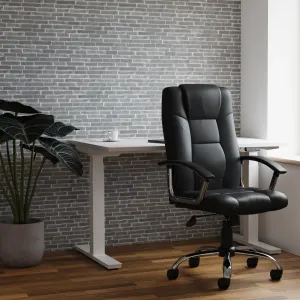 Thrift High Back Executive Black Leather Office Chair with Arms