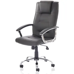 Thrift High Back Executive Black Leather Office Chair with Arms