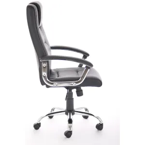 Thrift High Back Executive Black Leather Office Chair with Arms