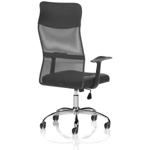 Vegalite High Mesh Back Black Executive Office Chair with Arms
