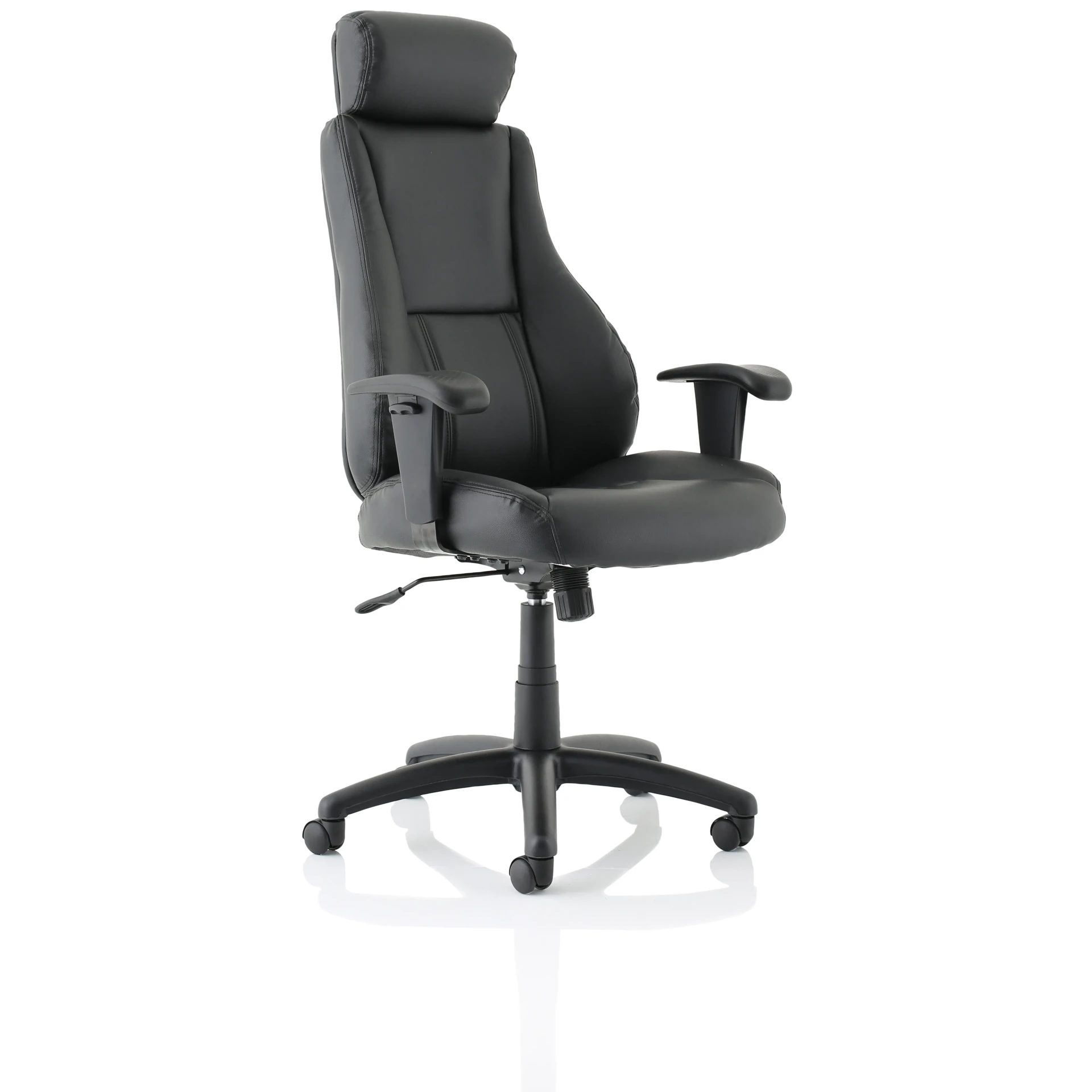 Winsor Medium Back Executive Black Leather Office Chair with Arms