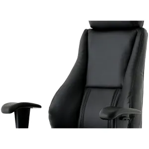 Winsor Medium Back Executive Black Leather Office Chair with Arms