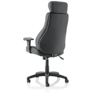 Winsor Medium Back Executive Black Leather Office Chair with Arms
