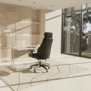 Winsor Medium Back Executive Black Leather Office Chair with Arms