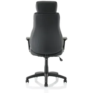 Winsor Medium Back Executive Black Leather Office Chair with Arms