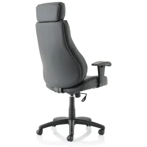 Winsor Medium Back Executive Black Leather Office Chair with Arms