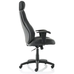 Winsor Medium Back Executive Black Leather Office Chair with Arms