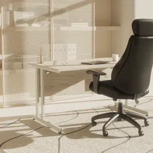 Winsor Medium Back Executive Black Leather Office Chair with Arms