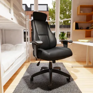 Winsor Medium Back Executive Black Leather Office Chair with Arms