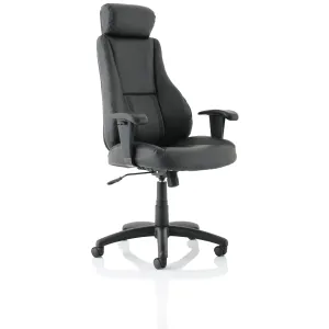 Winsor Medium Back Executive Black Leather Office Chair with Arms